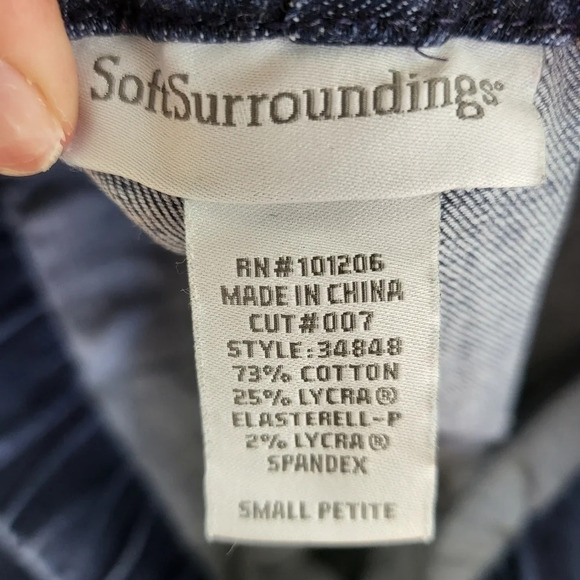 Soft Surroundings Women's Dark Wash Pull On Metro Leggings Sz Small Petite - Picture 9 of 14